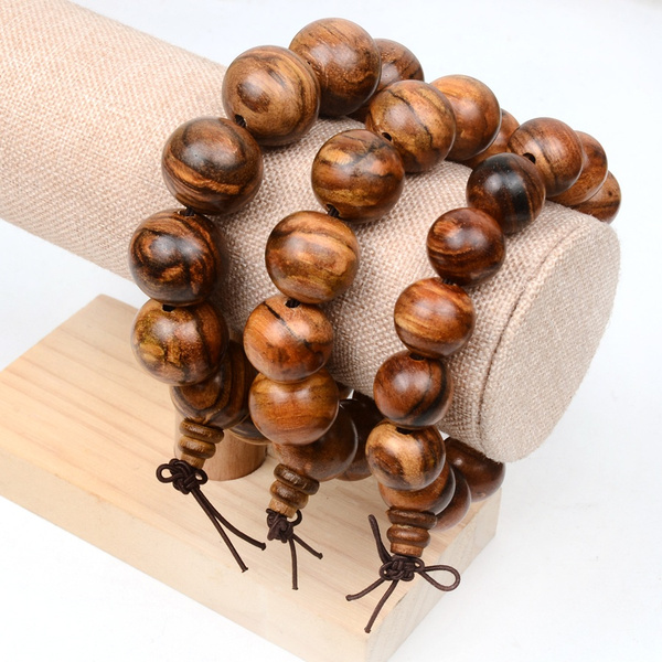 Fashion Wooden Beads Elastic Bracelet Men Jewelry Gift Buddha Wood Bead  Beads Bracelet